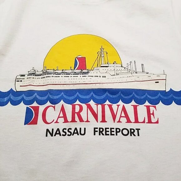 Nos Vtg 80s Carnivale Cruise Ship Freeport Nassau t shirt M Carnival Cruise Line - Picture 2 of 6